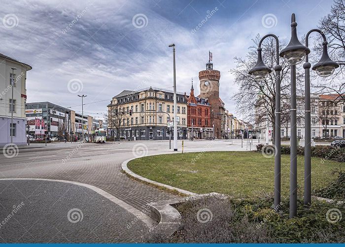 Spremberger Street Cottbus City Center with the Spremberg Tower Stock Photo - Image ... photo